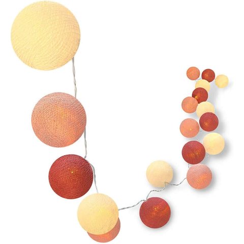 Bolinhas de Luz Cormilu Led, À Pilha, 20 Bolas, 2.8m, (vinho)