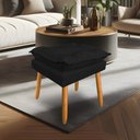 Ver imagem 1 de Puff Decorativo Opala Suede Preto Pés Palito Dal Poz Estofados