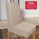 Ver mais imagens de Conjunto Sala de Jantar Mesa Easy Pop 170x90cm Tampo Vidro/mdf com 6 Cadeiras Seat Linho Rinzai Bege