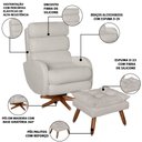 Ver imagem 6 de Poltrona Amamentação Maitê Premium com Balanço Puff Quadrado:pérola