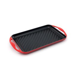 Grelha Retangular com Alça Le Creuset Vermelha 32 x 22 cm - 1