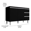 Ver imagem 2 de Gabinete Multiuso de Pia Andreia S/tampo 120cm Ajl Móveis