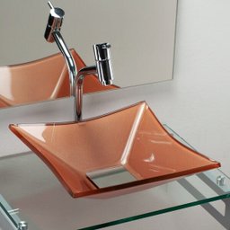 Cuba Vidro Sulle Quadrada 34x34cm Rose Gold - 2