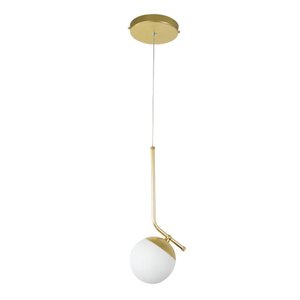 Lustre Luminaria Teto Pendente Quarto, Lavabo, Bancada, Sala Globo Vidro 12cm Leitoso Fosco Bivolt