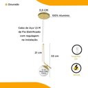 Ver imagem 3 de Pendente Lustre Luminaria de Teto Jabuticaba Dourado com Globo Vidro 12cm Decoração Iluminação