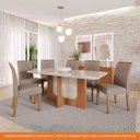 Ver imagem 7 de Sala de Jantar 180x90cm Tampo Mdf/vidro 6 Cadeira Cimol Louise Cimol Cinamomo/off/mad/linho Bege