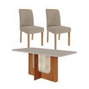 Ver imagem 1 de Sala de Jantar 180x90cm Tampo Mdf/vidro 6 Cadeira Cimol Louise Cimol Cinamomo/off/mad/linho Bege