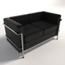 Ver imagem 1 de Sofá Lc2 Le Corbusier 2 Lugares Ecologico Preto