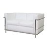 Sofá Lc2 Le Corbusier Inox 2 Lugares Ecologico Branco - 1