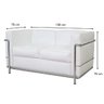Sofá Lc2 Le Corbusier Inox 2 Lugares Ecologico Branco - 2