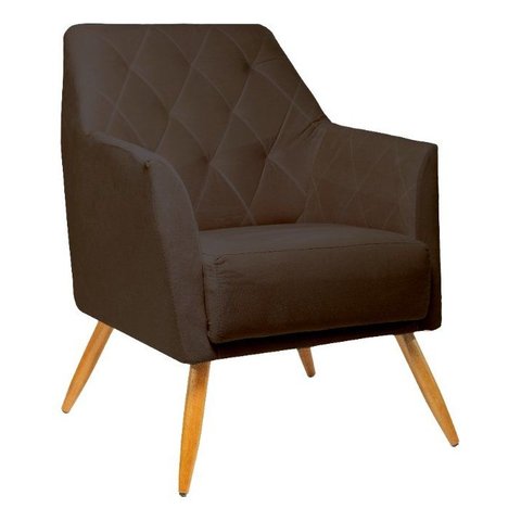 Poltrona Decorativa - Belize - Revestimento Suede Ladecor Estofados Marrom-escuro