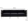Sofá Lc3 Le Corbusier 3 Lugares Cromo Ecologico Ce10 Preto - 2