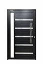Ver imagem 2 de Porta Pivotante de Aluminio Preto Frisada com Vidro 2,10 (a) X 1,20 (l) Linha 30 Completa