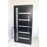 Porta Pivotante De Aluminio Preto Frisada Com Vidro 2,10 (A) x 1,20 (L) Linha 30 Completa - 2