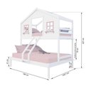 Ver imagem 3 de Beliche Casal/ Solteiro Casinha Dos Sonhos Madeira Maciça Branco/ Rosa Megamobilia