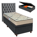 Ver imagem 1 de Cama Box Bau + Colchão Solteiro D33 Maxsono Paropas + Cabeceira Estofada