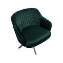 Ver imagem 7 de Kit 2 Poltronas Decorativas Kitana Pés Champagne Giratório Veludo Verde - Gran Belo