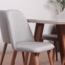 Ver imagem 3 de Conjunto de Jantar Mesa Retangular com Vidro Bennett 4 Cadeiras New Drop - Natural C/ Cinza