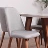 Conjunto de Jantar Mesa Retangular com Vidro Bennett 4 Cadeiras New Drop - Natural C/ Cinza - 3