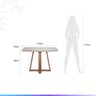 Conjunto de Jantar Mesa Retangular com Vidro Bennett 4 Cadeiras New Drop - Natural C/ Cinza - 9