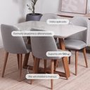 Ver imagem 2 de Conjunto de Jantar Mesa Retangular com Vidro Bennett 4 Cadeiras New Drop - Natural C/ Cinza