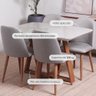Conjunto de Jantar Mesa Retangular com Vidro Bennett 4 Cadeiras New Drop - Natural C/ Cinza - 2