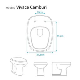 Assento Sanitário Soft Close Camburi Branco para Vaso Vivace - 3