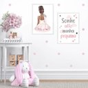 Ver imagem 1 de Kit 2 Quadros Infantis Bailarina Morena 33x24cm - com Vidro:madeira Preta