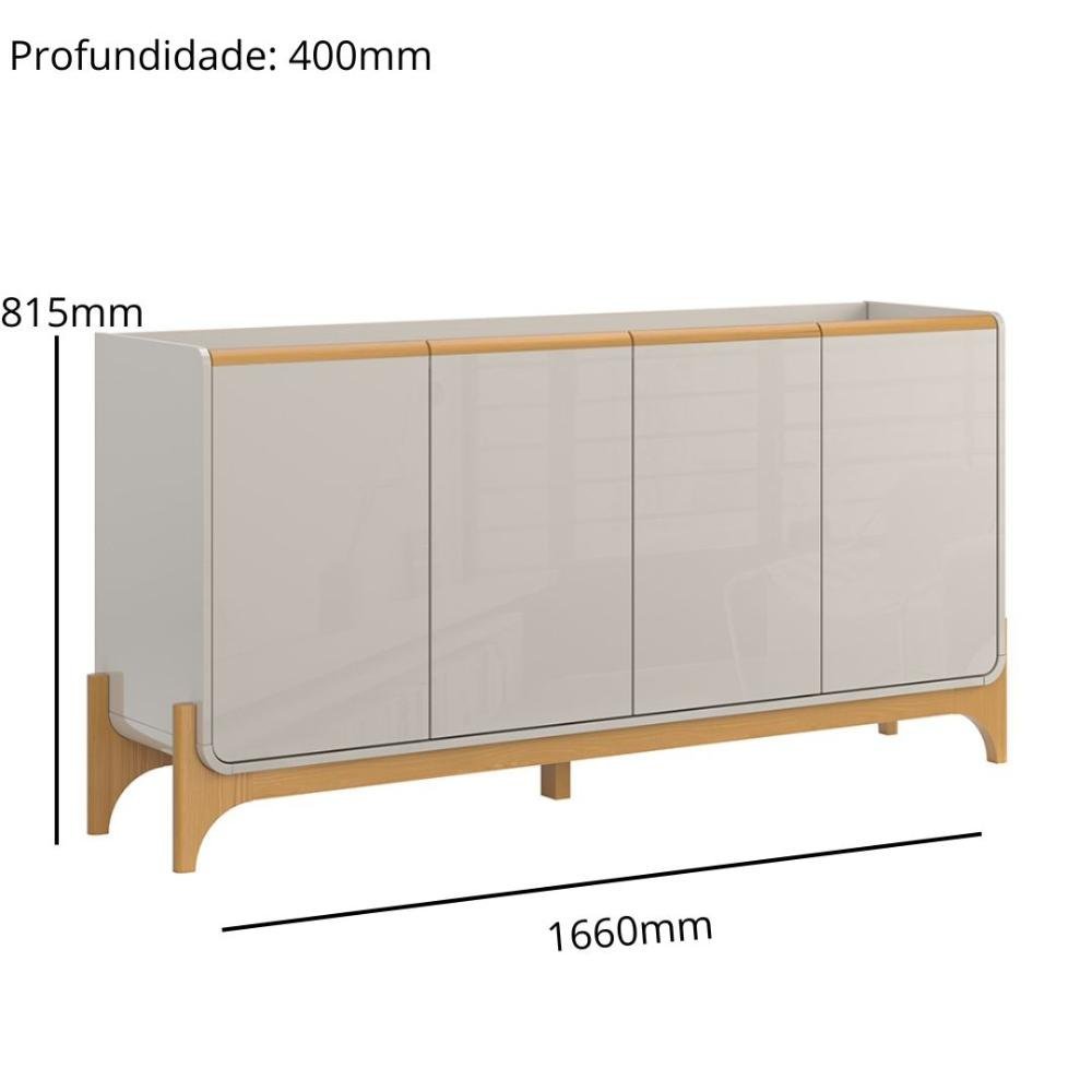 Buffet Aparador 4 Portas 166cm Lion - Lukaliam Móveis - 5