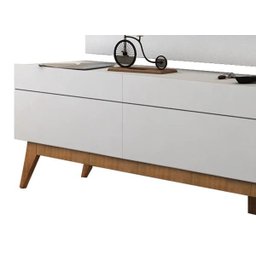 Rack com Painel para TV até 55 Polegadas Branco Classic 3 Gavetas 180cm - Imcal Móveis - 5 Rack com Painel para TV até 55 Polegadas Branco Classic 3 Gavetas 180cm - Imcal Móveis - 5