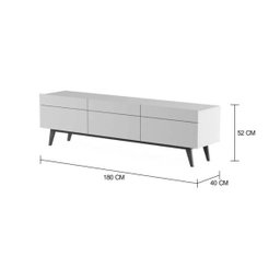 Rack com Painel para TV até 55 Polegadas Branco Classic 3 Gavetas 180cm - Imcal Móveis - 6 Rack com Painel para TV até 55 Polegadas Branco Classic 3 Gavetas 180cm - Imcal Móveis - 6