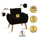 Ver imagem 5 de Kit 02 Poltronas + Namoradeira + Puff Opala Balaqui Decor Preto