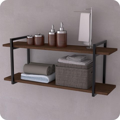 Prateleira Estilo Industrial Banheiro Parede GND PM 60cm
