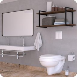 Prateleira Estilo Industrial Banheiro Parede GND PM 60cm - 2 Prateleira Estilo Industrial Banheiro Parede GND PM 60cm - 2