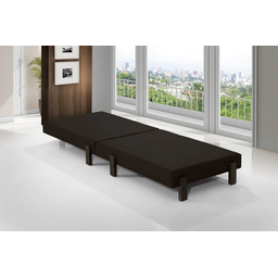 Cama Portátil Dobrável Solteiro 188x88 Pés de Madeira - LV:MARROM - 1