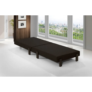 Cama Portátil Dobrável Solteiro 188x88 Pés de Madeira - LV:MARROM