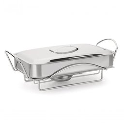 Réchaud Assadeira Travessa Inox 5 Peças Buffet Forma para Forno Restaurante Servir Pratos Quentes - 1
