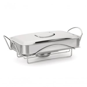 Réchaud Assadeira Travessa Inox 5 Peças Buffet Forma para Forno Restaurante Servir Pratos Quentes