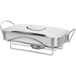 Réchaud Assadeira Travessa Inox 5 Peças Buffet Forma para Forno Restaurante Servir Pratos Quentes - 3