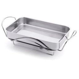 Réchaud Assadeira Travessa Inox 5 Peças Buffet Forma para Forno Restaurante Servir Pratos Quentes - 5