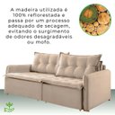 Ver mais imagens de Sofá Cama Retrátil e Reclinável 220cm Linho Flórida