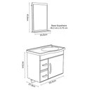Ver imagem 3 de Armário Kit Siena 55,5cm Branco Faixa Preta Completo Cuba Espelho Armário Suspenso