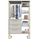 Ver imagem 1 de Closet 3 Gavetas P1060 182x103 Cm Arenas Dourado Pp Milani Store