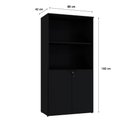 Ver imagem 6 de Armário Alto Estante com 02 Portas 161,5x80x42cm Wlae80 Preto Ônix