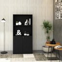 Ver imagem 4 de Armário Alto Estante com 02 Portas 161,5x80x42cm Wlae80 Preto Ônix