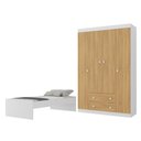 Ver imagem 1 de Jogo de Quarto com Cama Solteiro e Guarda-Roupa 4 Portas 2 Gavetas Lira Multimóveis MP4836 Branco/