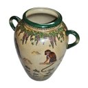 Ver imagem 5 de Vaso Decorativo Cerâmica Craquelada Macacos Flores Alças Verdes 49,5cm Columbus Gold