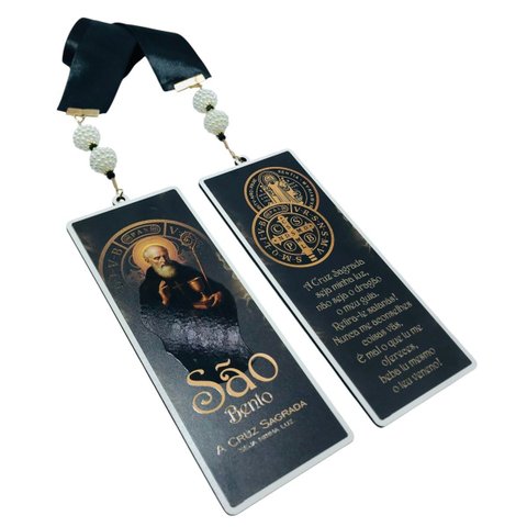 Adorno Escapulário de Porta Medalha de São Bento Preto