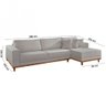 Sofá Fixo com Chaise 2,5m Cronos Linho com Molas Lado Direito Meu Sofá Online - 5