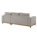 Ver imagem 5 de Sofá Fixo com Chaise 2,5m Cronos Linho com Molas Lado Direito Meu Sofá Online